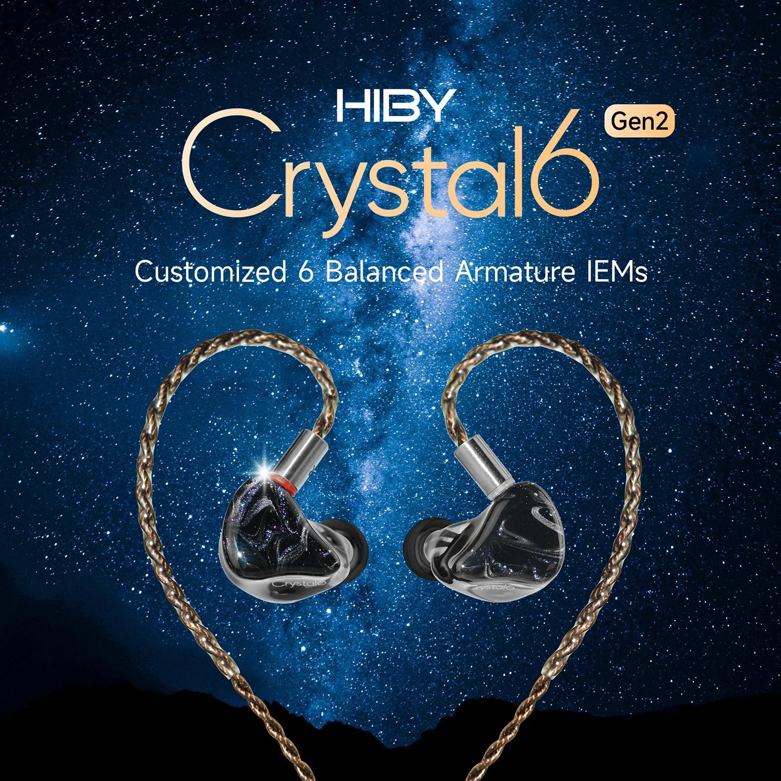 HiBy Crystal6 Ƹ߾ ̹  ̾ ̾, HiFi IEM 2  0.78 и ̺ ̽ ̵ Ʈ, ȵ̵ PC, 6BA + 6BA